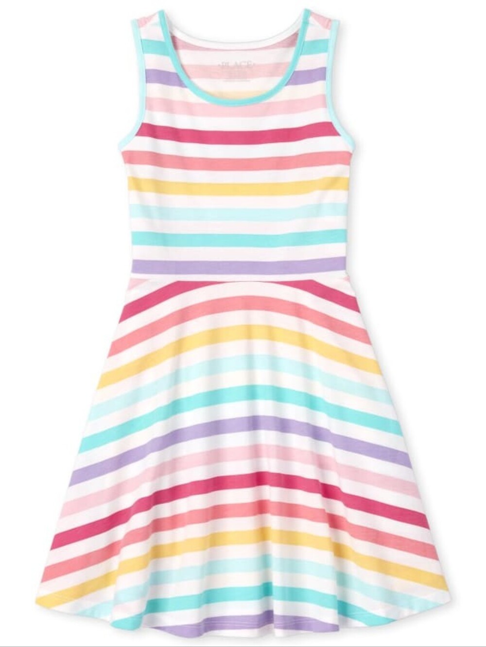 Rainbow Striped Tank Dress From PLACE - Size XXL Girls - Soft & Stretchy